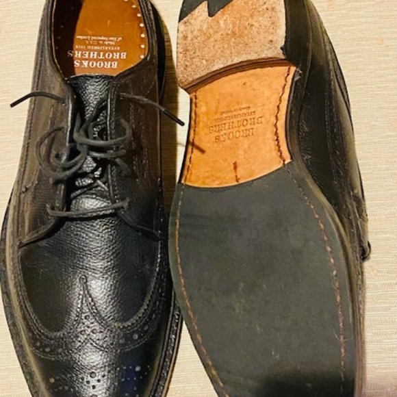 Brooks Brothers Long Wingtip Oxfords - Black